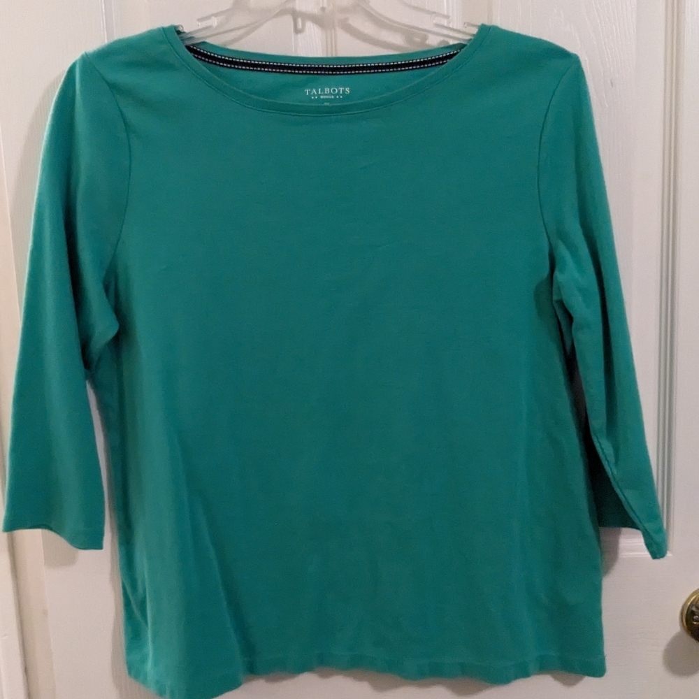 Talbots kelly green, 3/4 sleeve top, size 2X